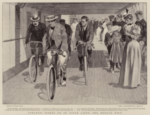 Athletic Sports on an Ocean Liner, the Bicycle Race by Frank Craig